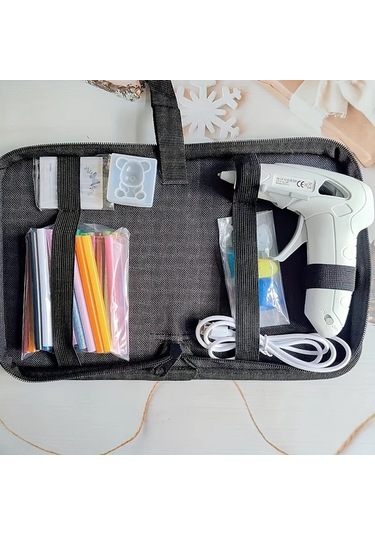 Honeybeeshop Beyaz Takım 10w 20w Şarj Edilebilir Usb Manuel Damlamayan Tutkal Tabancası 30 Renkli Çubuk Ve Ayı Figürlü Değirmen Kart Paketi