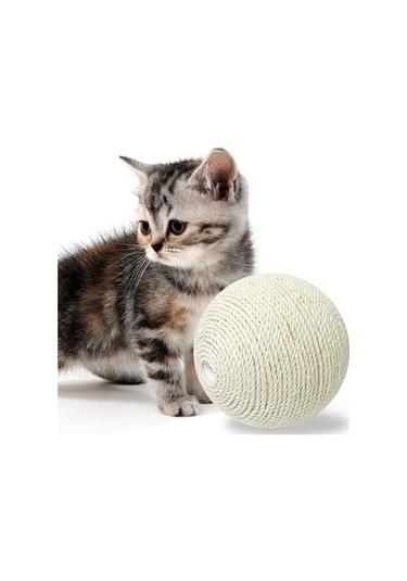 Suntek Sisal Kedi Yakalama Topu Kapalı Kediler Oyuncak Beyaz
