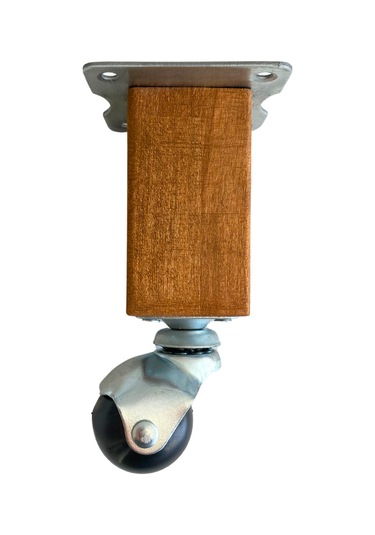 Kale Ahşap Top Tekerli Ayak Mobilya Masa Dolap Tekerli Ayağı Frensiz 12cm Ceviz 1 Adet Kayın Ceviz