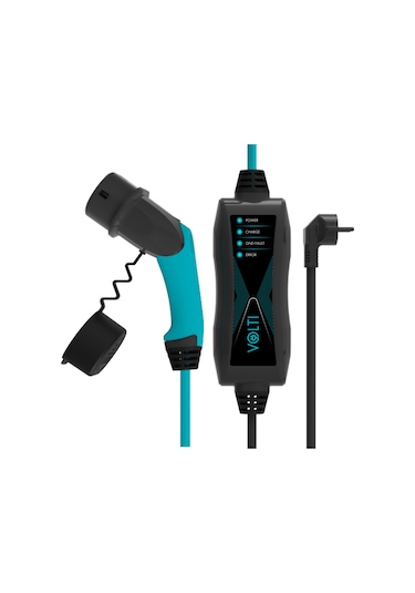 Volti GO Tip-2 3.0 kW 13A 230V AC Spiral Kablo Portatif Elektrikli Araç Şarj Kablosu 6 M