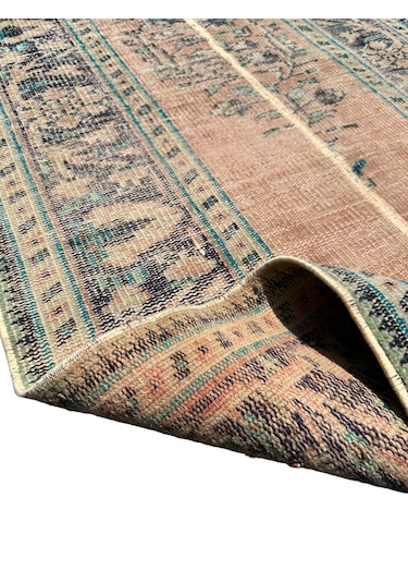 Patchwork Eskitme Halı 90x280 Turuncu %100 Yün Vintage Yolluk Turuncu