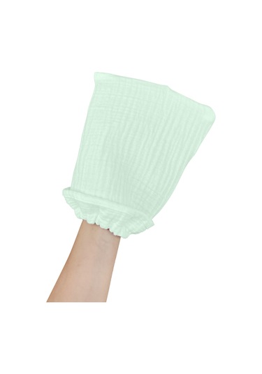 Bebek Banyo Lifi Tahriş Etmeyen Banyo Kesesi %100 Pamuk Mint