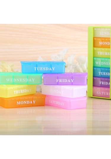 Leezsing Haftalık Hap Düzenleyici Taşınabilir Saklama Kutusu Seyahat 7 Günlük İlaç Kutusu 21 Yuva Günde 3 Kez