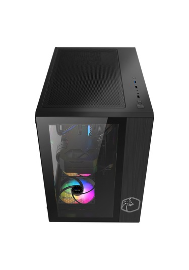 Gametech Prime RGB 7 x 120 MM Fan Oyuncu Mini Tower Bilgisayar Kasası Siyah