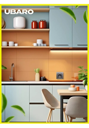 Ubaro Sıngil Cam Topraklamalı Usb Ve Type-c Prizli Priz 176687916 Tekli Camlı Priz, Koruyucu Kapaklarla