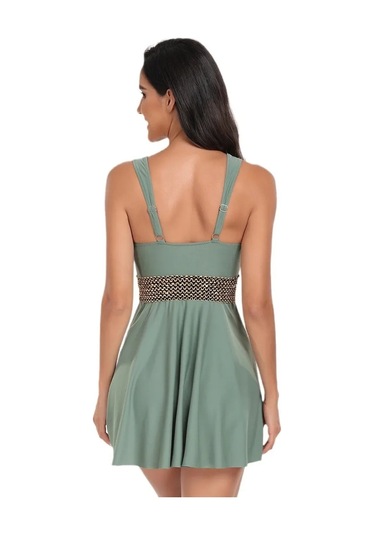 Büyük Beden Muhafazakar Etek Ayrık Kurdela Plaj Elbisesi Kırmızı