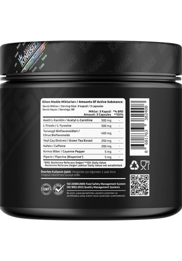 Kingsize Nutrition Fire Caps 180 Kapsül