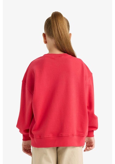 Defacto Mercan Kız Çocuk Sweatshirt E7841a8/rd351 Mercan