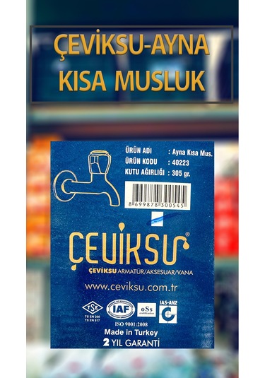 Çevik Su Ayna Model Musluk Kısa Tip