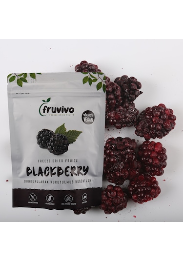Dondurularak Kurutulmuş Böğürtlen 20 Gr, %100 Vegan, Glutensiz