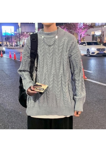 Novahub Yeni Erkek Moda Giyim Örgü Kazak Polar İlkbahar Sonbahar Gevşek Düz Renk Gençler Erkek Için Tops Kazak Uzun Kollu Kalın Erkek Kazak Gri - Xl Gri Novahub Yeni Erkek Moda Giyim Örgü Kazak Polar İlkbahar Sonbahar Gevşek Düz Renk Gençler Erkek Için Tops Kazak Uzun Kollu Kalın Erkek Kazak Gri - Xl Gri