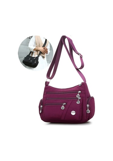 Kadınlar İçin Loveontop Crossbody Su Geçirmez Tote Casual Naylon Antrasit - Siyah