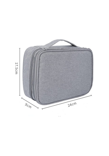 Dofolink Bubm Çift Katlı Dijital Aksesuar Çantası - Power Bank, Kablolar Ve Adaptörler İçin Büyük Kapasiteli Siyah Saklama Çantası Orta Boy Diğer