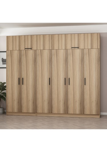 Minar Kale 6 Kapaklı 2 Ç Dolap Ve Yüklük Dore 255cm Ceviz