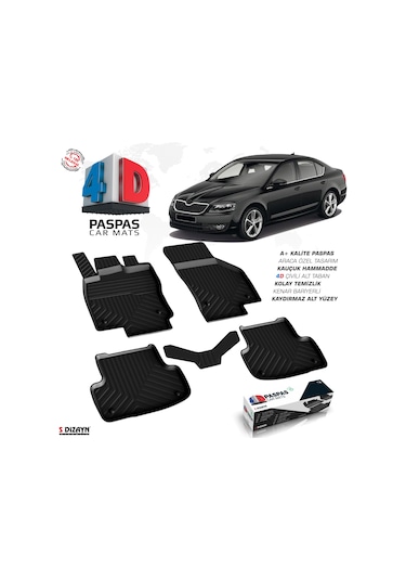 S-dizayn Skoda Octavia A7 4d Havuzlu Paspas 2013-2020 A+kalite