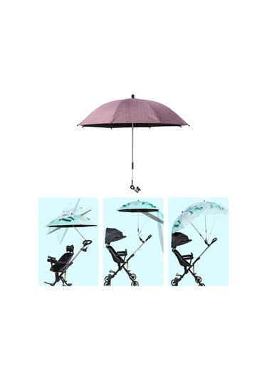 Suntek Bebek Arabası Şemsiyesi Kelepçeli Seyahat Kırmızı Kırmızı