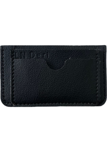 Gerçek Deri El Yapımı Kartlık - Deri Kartlık - Siyah Deri Kartlık Siyah