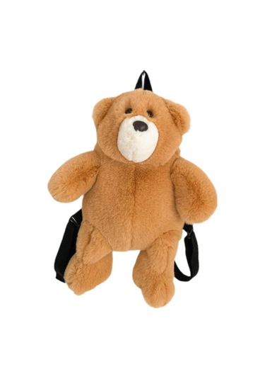 Suntek Peluş Ayı Sırt Çantası Ayarlanabilir Omuz Askılı Kahverengi