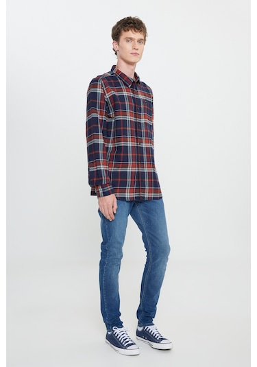 Lee Regular Fit Normal Kesim %100 Pamuk Kırmızı Gömlek Ceket Red
