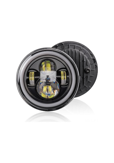 Gajeena 7 İnç 12v/24v Led Motor Araç Farı, 6000k Beyaz Işık, 70w, Ip67 Su Geçirmez, 50000 Saat Ömür - Klasik Stil