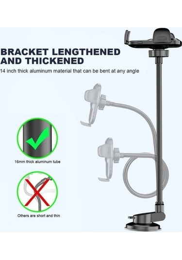 Wondernest X034 Evrensel Kamyon Otobüs Panosu Esnek Ayarlanabilir Vantuzlu Ön Cam Telefon Tutucu Yeşil Yeşil