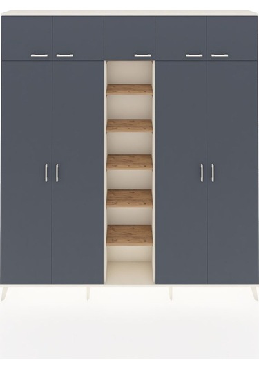 Arges Dolap 12 Raflı 9 Kapaklı 2 Askılı 220x30x243 Aytaşı-antrasit/çam Antrasıt/atlas Çam Arges Dolap 12 Raflı 9 Kapaklı 2 Askılı 220x30x243 Aytaşı-antrasit/çam Antrasıt/atlas Çam