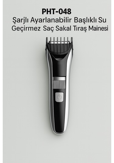 Pht-048 Şarjlı Ayarlanabilir Başlıklı Su Geçirmez Saç Sakal Tıraş Makinesi