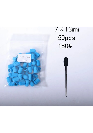 50 Adet Mavi Tırnak Zımpara Kapakları Tırnak Matkap Ucu 5 Boyutu Parlatma Tırnak Sanat Dönen Çapak Kaldırmak Sinekler Manikür Ekipmanları Aksesuarları Plum