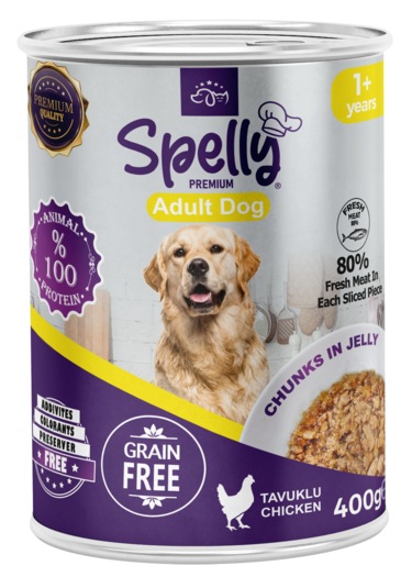 Spelly Tavuklu Yetişkin Köpek Maması Konserve 12 x 400 G