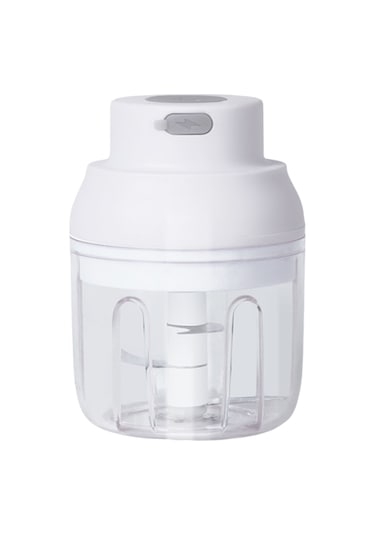 Mini Gıda İşlemcisi, Usb Şarj Edilebilir Güçlü Motor Zencefil Sarımsak Beyaz