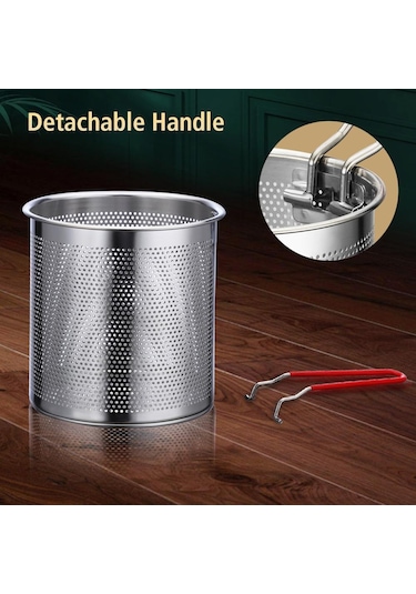 304 Paslanmaz Çelik Süt Tenceresi Mutfak İçin Yardımcı Gıda Pot Patates Kızartması F Tempura Fritöz Tava Süzgeçli Tencere 56435032