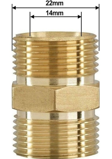 Novahub M22/14mm Hortum Konnektörü Erkek Adaptör M22/15mm Erkek Konu Pirinç M22/14mm Diğer