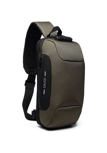 Wondernest Ozuko 9223 Korsan Güçlü Erkek Çanta, Usb Şarj, Suya Dayanıklı, Büyük Boy, Stil: Güvenli Tasarım Altın