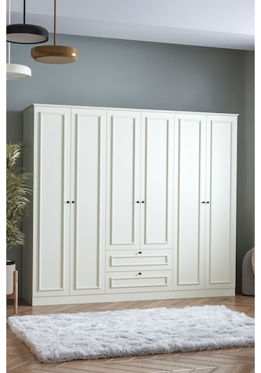 Sarmobi Mira 6 Kapaklı 2 Çekmeceli Dolap 54mra600103ayay Bej