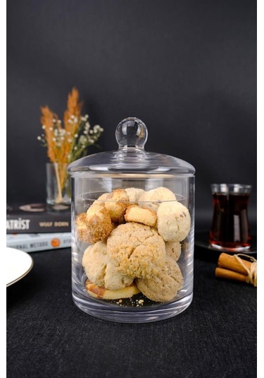 Digithome Tekli Cam Kapaklı Erzak Saklama Kabı Kavanoz Şeffaf 12 Cm Kv.sln.001 C1-1-288