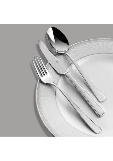Hi Sar Optima Lara 24 Parça 6 Kişilik Çatal Kaşık Bıçak Takımı Açık Gri