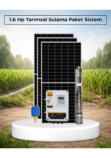 1300w 1.6 Hp Tarımsal Sulama Solar Paket 32a Sigorta Hediye