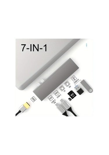 Xuweiwei P1 Usb C Hub Adaptor 4k Ultra Hd Macbook Uyumlu İcin Tasinabilir Dok Istasyonu Hizli Usb 3 0 Ve Tf Sd Kart Okuyucu