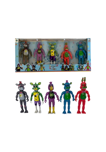 Five Night At Freddys Renkli Freddy Karakter Seti 5li 15cm