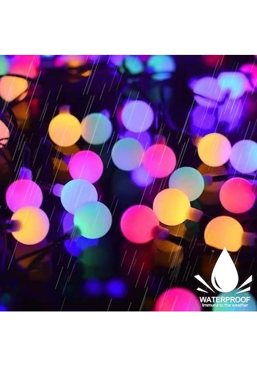 Güneş Enerjili 8 Modlu Dış MekanKamp Bahçe Ağaç Led Işık 50 Led 7 M