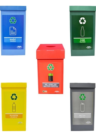 5’li Geri Dönüşüm Kutusu - Sıfır Atık Kutusu Set
