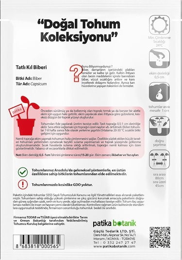 150 Adet Yerli Ata Tatlı Kıl Biber Tohumu