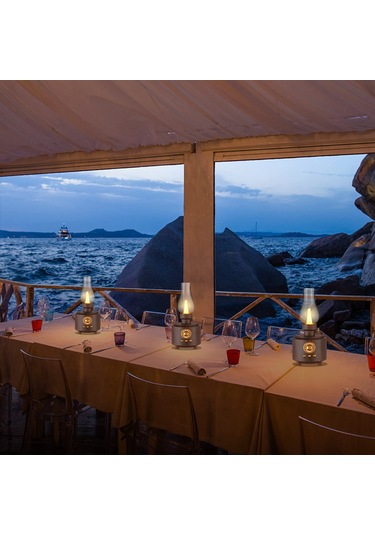 Geeksen Retro Şamdan Şeklinde Bluetooth Hoparlörlü Taşınabilir Led Lamba - C210 Ahşap Desen