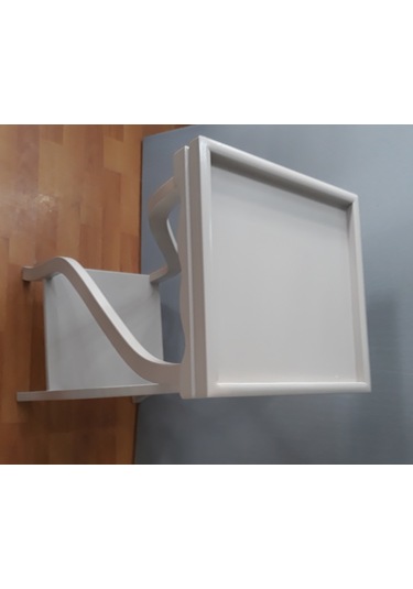 Fiskos Çiçeklik 4ayak Model Parlak Ihlamur Ağacı Ayak Parlak Beyaz Mdf Tabla El Yapım