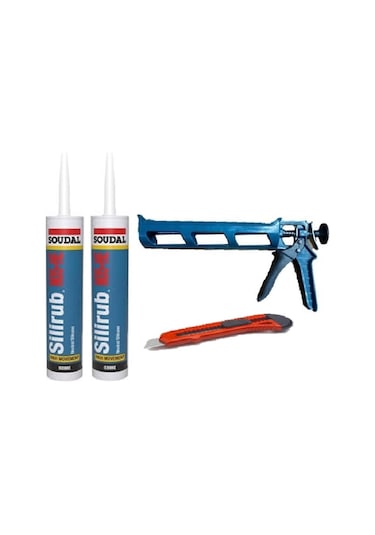 2 Adet Soudal Siyah Mastik Acryrub Silikonize Set Siyah