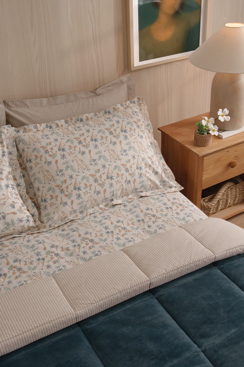 Puffy Wels Çift Kişilik Threefy Uyku Seti - Mavi