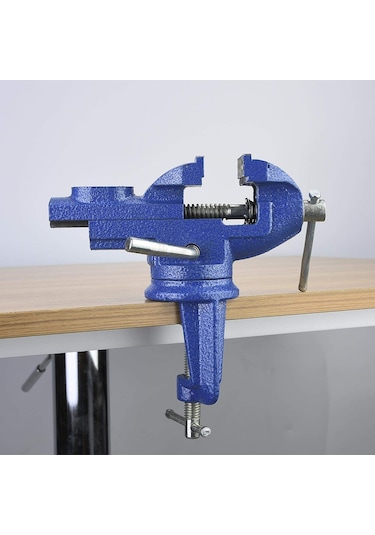 Steiner 60 Mm Dönerli Örslü Mini Masa Ve Tezgah Mengenesi Mavi