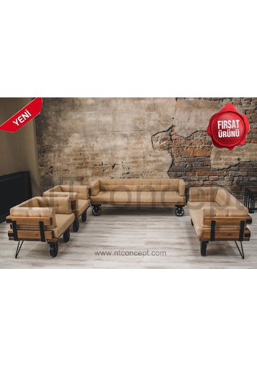 Ntconcept Ntconcept Masif Ağaç Loft Koltuk Takımı