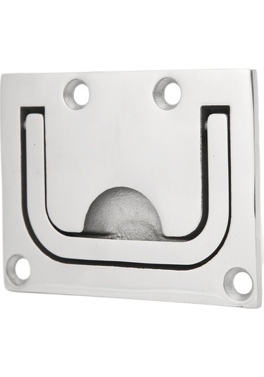 Tekne Güverte Kapakları Ve Dolapları İçin 76 Mm Gömme Çekme Kolu Kare 316 Paslanmaz Çelik Parlatma Kaldırma Halkası