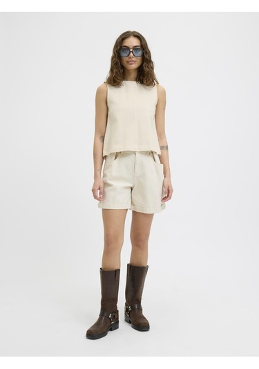 Jack & Jones Kadın Sirt Detayli Denim Bluz - Dora - 12277036 Off-white Denim